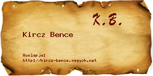 Kircz Bence névjegykártya